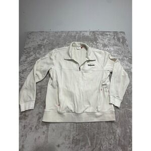 Wilson Tennis Pullover Sweatshirt Mens Size XXL Cream/Off White 1/4‎ Zip Pockets
